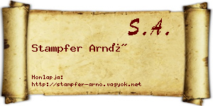 Stampfer Arnó névjegykártya